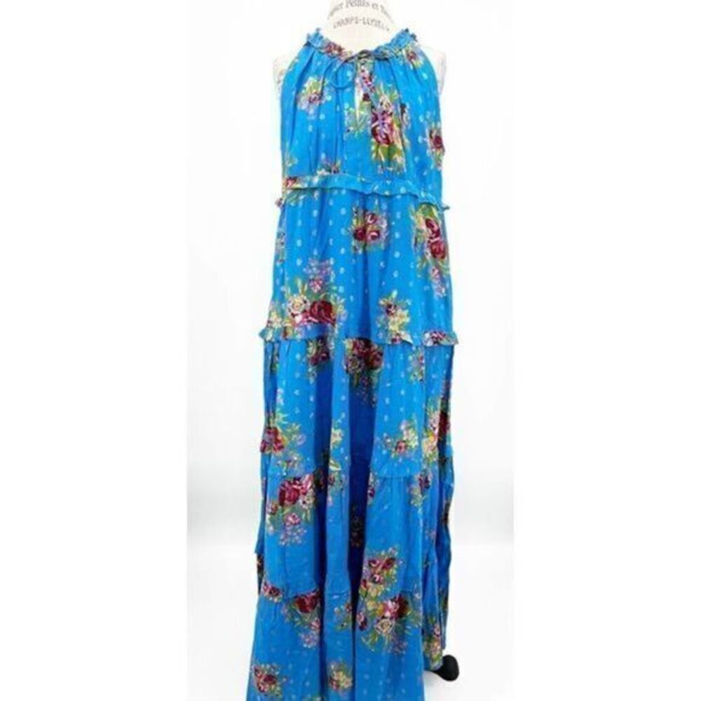 HOUSE OF HARLOW 1960 NWT Floral Helen Blue Maxi Dress SMALL